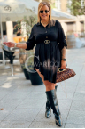 MARGITTA Lockeres Kleid mit Bindung am Rücken in Schwarz
