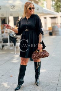 MARGITTA Schwarzes Kleid mit Rückenbindung | Plus Size