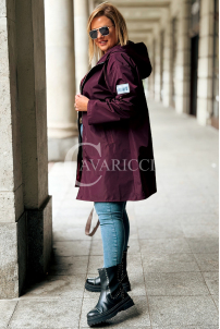 SALLY Damen-Parka mit Kapuze in Pflaumenfarbe