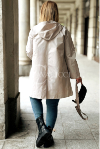 SALLY Parka mit Kapuze in Fango – Lange Damenjacke