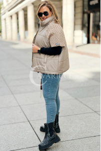ROSE Pikowana Kamizelka Plus Size ze Sweterkiem | Fango