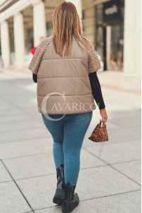 ROSE Pikowana Kamizelka Plus Size ze Sweterkiem | Fango