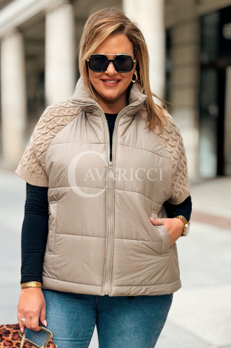 ROSE Pikowana Kamizelka Plus Size ze Sweterkiem | Fango