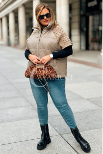 ROSE Pikowana Kamizelka Plus Size ze Sweterkiem | Fango