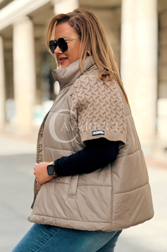 ROSE Pikowana Kamizelka Plus Size ze Sweterkiem | Fango