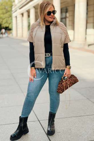 ROSE Pikowana Kamizelka Plus Size ze Sweterkiem | Fango