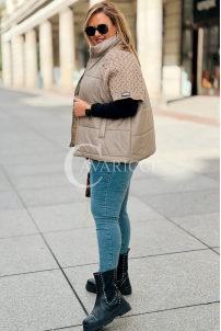 ROSE Pikowana Kamizelka Plus Size ze Sweterkiem | Fango