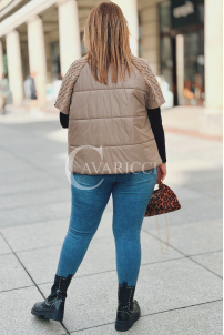 ROSE Pikowana Kamizelka Plus Size ze Sweterkiem | Fango