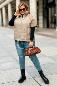 ROSE Pikowana Kamizelka Plus Size ze Sweterkiem | Fango
