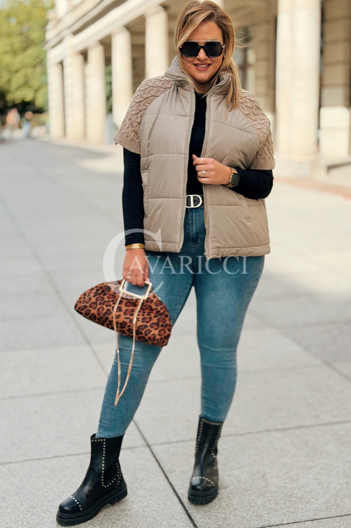 ROSE Pikowana Kamizelka Plus Size ze Sweterkiem | Fango