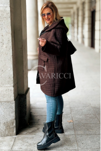 Aurora Plus Size Steppjacke mit Kapuze Schokolade