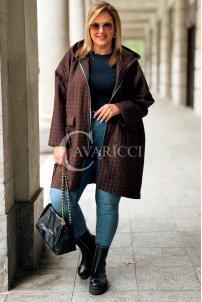 Aurora Plus Size Steppjacke mit Kapuze Schokolade