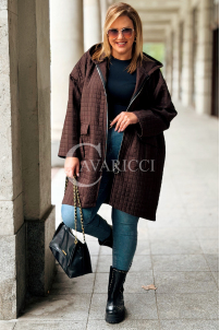Aurora Plus Size Steppjacke mit Kapuze Schokolade