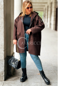 Aurora Plus Size Steppjacke mit Kapuze Schokolade