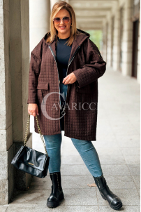 Aurora Plus Size Steppjacke mit Kapuze Schokolade