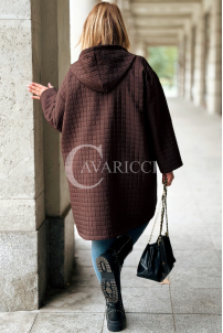 Aurora Plus Size Steppjacke mit Kapuze Schokolade