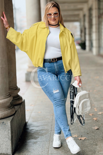 ZAVIA Kleid in Bananengelb – Große Größen | Cavaricci.de
