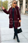 SARAH Damenmantel Plus Size Bouclé Mit Reißverschluss In Bordeauxrot
