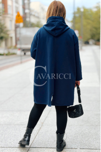 ANNEGRET Bluza Plus Size Mit Kapuze Marine | Reißverschluss