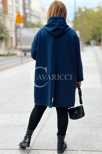 ANNEGRET Bluza Plus Size Mit Kapuze Marine | Reißverschluss