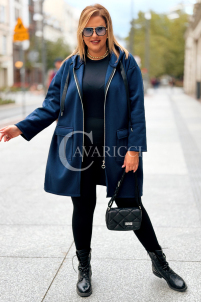 ANNEGRET Bluza Plus Size Mit Kapuze Marine | Reißverschluss