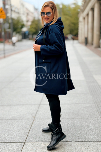 ANNEGRET Bluza Plus Size Mit Kapuze Marine | Reißverschluss
