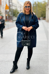 ANNEGRET Bluza Plus Size Mit Kapuze Marine | Reißverschluss