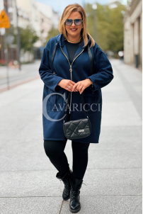 ANNEGRET Bluza Plus Size Mit Kapuze Marine | Reißverschluss