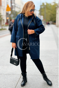 ANNEGRET Bluza Plus Size Mit Kapuze Marine | Reißverschluss