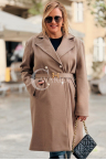 HERMESSA Mantel Plus Size mit Knöpfen, Taschen und Gürtel in der Farbe Fango