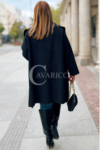 SNOWIE Übergroßer Bouclé-Mantel in Schwarz | Elegant & Warm