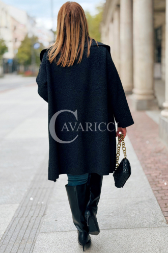 SNOWIE Übergroßer Bouclé-Mantel in Schwarz | Elegant & Warm