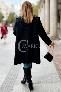 SNOWIE Übergroßer Bouclé-Mantel in Schwarz | Elegant & Warm