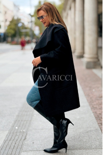 SNOWIE Übergroßer Bouclé-Mantel in Schwarz | Elegant & Warm