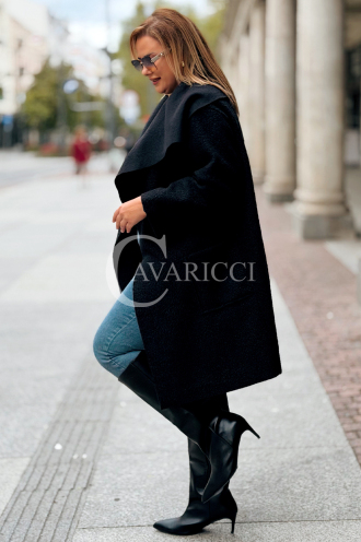 SNOWIE Übergroßer Bouclé-Mantel in Schwarz | Elegant & Warm