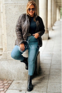 CARMEN Plus Size Winterjacke Gesteppt mit Kapuze & Fell