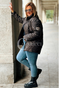 CARMEN Plus Size Winterjacke Gesteppt mit Kapuze & Fell