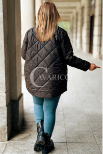 CARMEN Plus Size Winterjacke Gesteppt mit Kapuze & Fell