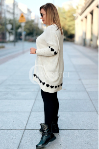 GESINE Damen Pullover Plus Size mit Herzchen – V-Ausschnitt