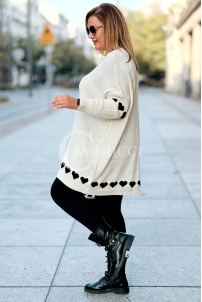 GESINE Damen Pullover Plus Size mit Herzchen – V-Ausschnitt