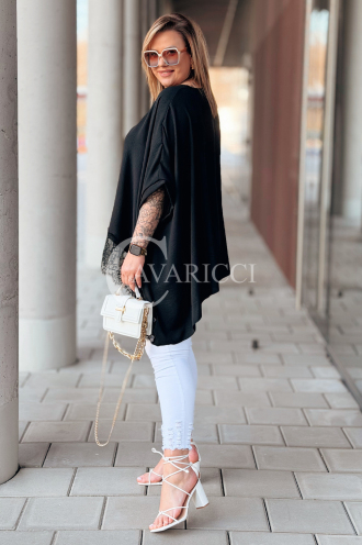 BINA Bluse in Schwarz – Große Größen | Cavaricci.de