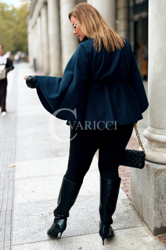 FENJA Poncho-Mantel Plus Size in Marineblau | Fleece