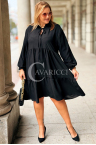 BERENIKE Plussize-Kleid mit Nackenband Lockere Passform in Schwarz