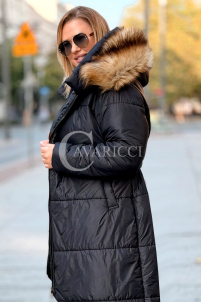 CAROL Wintermantel Plus Size mit Kapuze & Fell
