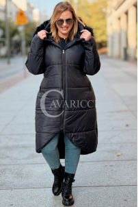 CAROL Wintermantel Plus Size mit Kapuze & Fell