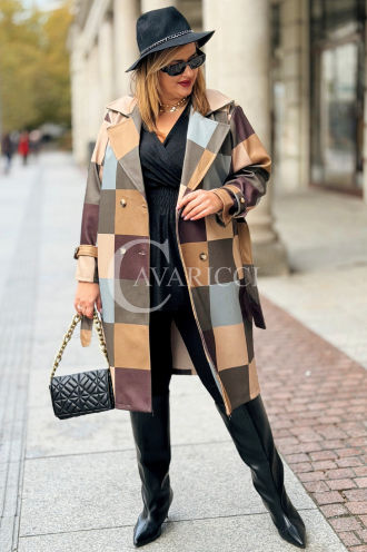 ALESSANDRA Übergrößen-Mantel: Elegant & Stilvoll in Grün