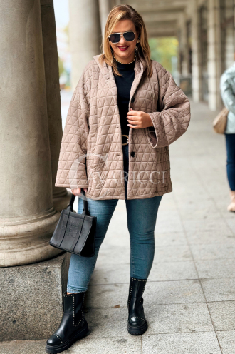 ANASTASSIA Damen Steppjacke mit Kapuze in Übergröße