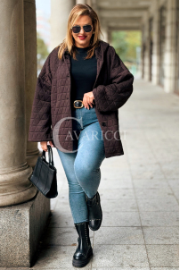 ANASTASSIA Damen-Steppjacke mit Kapuze – Übergröße