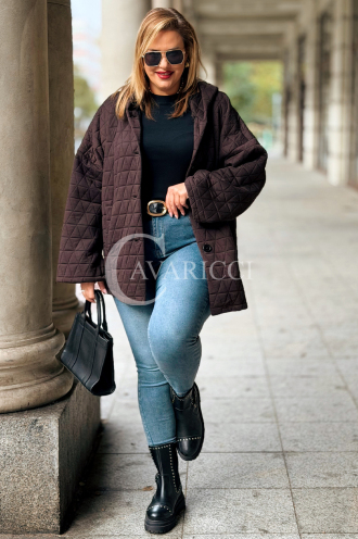 ANASTASSIA Damen-Steppjacke mit Kapuze – Übergröße