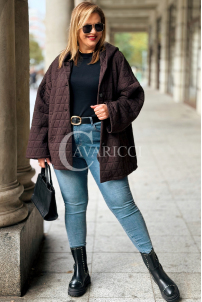 ANASTASSIA Damen-Steppjacke mit Kapuze – Übergröße